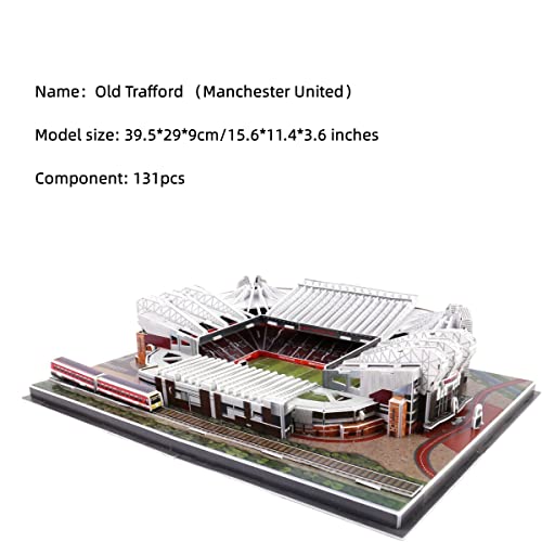 ISFIBA Classic Football Stadium Puzzle3D Puzzle Soccer Club Venues3D Paper Model Building Puzzle Kit Soccer Stadium Souvenir GiftHandmade Puzzle OrnamentsCardboard Model Old Trafford - Image 5