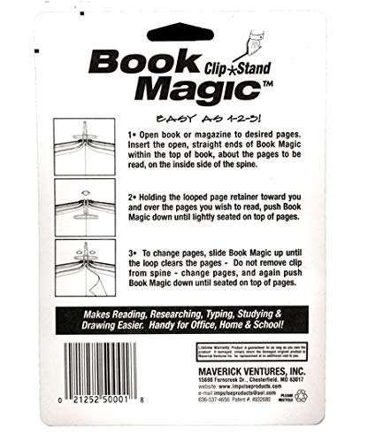 Smartwares Book Magic Book Clip and Stand (Black), Portable, Metal Clip Holds Books Upright, for Reading, for Book Lovers, Made in USA - Image 4