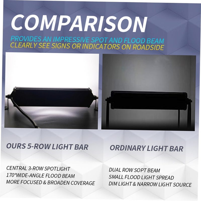 شريط إضاءة عمل LED بقوة 264 واط بحجم 12 بوصة مع 5 صفوف و88 شريحة، ضوء كشاف موضعي لسيارات الدفع الرباعي والشاحنات للقيادة على الطرق الوعرة، مصباح قيادة LED عالي الأداء للاستخدام في السيارات - Image 2