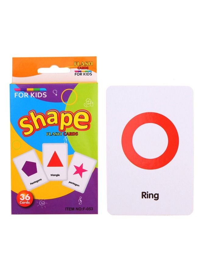 36-Piece Early Education Enlightenment Flash Cards, Shape Recognition Double Sided Card, Puzzle Early Education Fun Cards, Educational Learning Toys for 1-6 Year Old Kids (Shape) - Image 1
