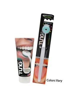 Tung Set Of Fresh Mint Tongue Cleaning Gel Paste Advanced Formula With Zinc And Random Colour Tongue Brush Scraper To Remove Bad Breath Odor Eliminator  - Image 1