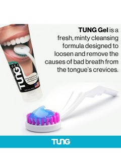 Tung Set Of Fresh Mint Tongue Cleaning Gel Paste Advanced Formula With Zinc And Random Colour Tongue Brush Scraper To Remove Bad Breath Odor Eliminator  - Image 2