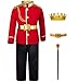 TOGROP Prince Charming Costume for Kids Boys Royal Prince King Outfit Party Cosplay 89 Years Red - Image 2