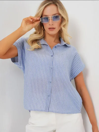 BIG DART BDART Striped Poplin Button-Up Shirt