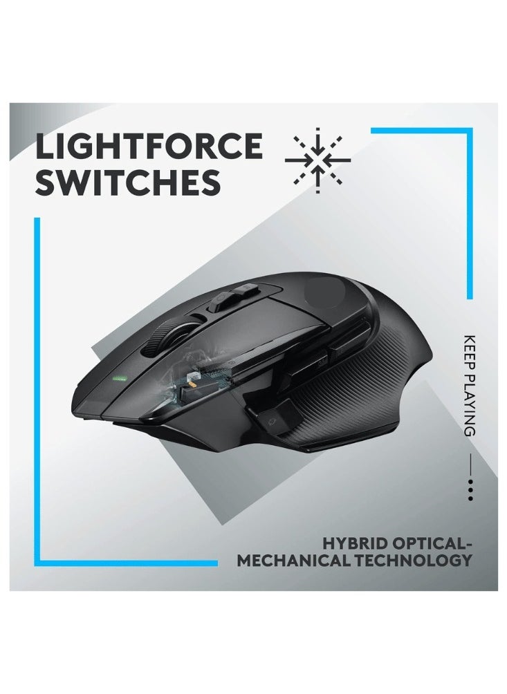 G502 X LIGHTSPEED Wireless Gaming Mouse – Ultra-Responsive Optical Mouse with Hybrid Switches & 25K Sensor – Compatible with Windows/macOS – Black
