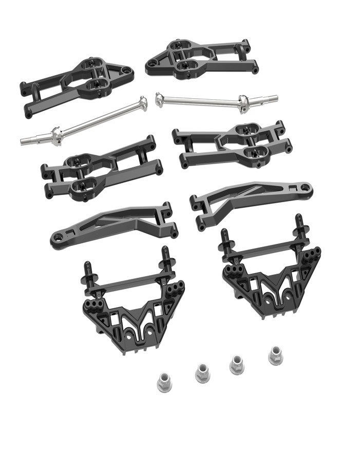 هوشيم طقم قطع غيار وإكسسوارات سيارات التحكم عن بعد من هوسيم، مناسب لطرازات هوسيم X07/X08/X07W/X16/X15 للطرق الوعرة بمقياس 1/10 - يتضمن أذرعًا أمامية وخلفية مع قضيب ربط، وبرج امتصاص الصدمات، وعمود إدارة، وصامولة قفل M4. - Image 2