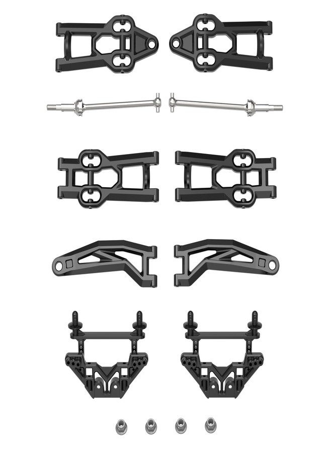 هوشيم طقم قطع غيار وإكسسوارات سيارات التحكم عن بعد من هوسيم، مناسب لطرازات هوسيم X07/X08/X07W/X16/X15 للطرق الوعرة بمقياس 1/10 - يتضمن أذرعًا أمامية وخلفية مع قضيب ربط، وبرج امتصاص الصدمات، وعمود إدارة، وصامولة قفل M4. - Image 1