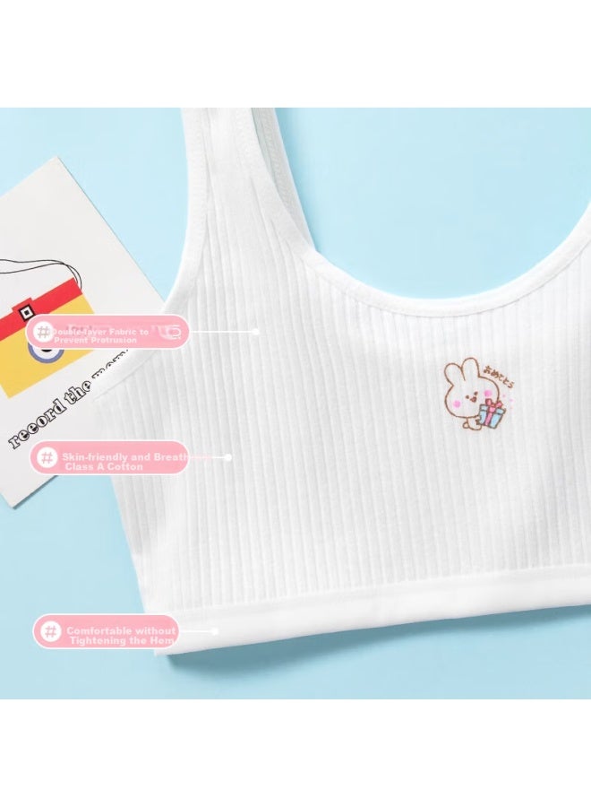 Top melon Dingguagua 2-piece Girls' Underwear, First Stage Of Student Development, Cotton Anti-nipple Nudity, For 8-14 Year Old Girls' Camisole - Image 2