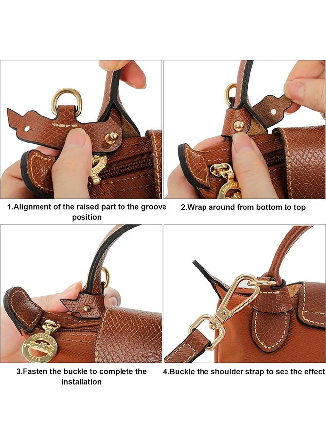 أحزمة جلدية قابلة للتعديل للحقائب، حزام كتف بديل للحقائب الصغيرة، حزام كتف بديل مقاوم للثقب، أسود - Image 4