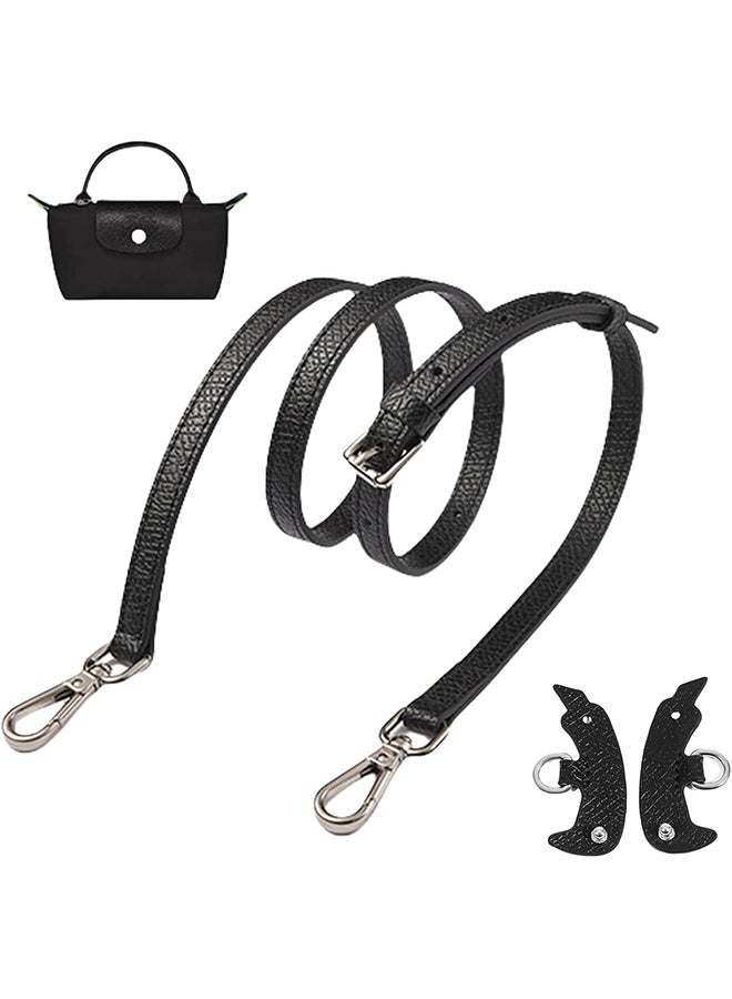 أحزمة جلدية قابلة للتعديل للحقائب، حزام كتف بديل للحقائب الصغيرة، حزام كتف بديل مقاوم للثقب، أسود - Image 1