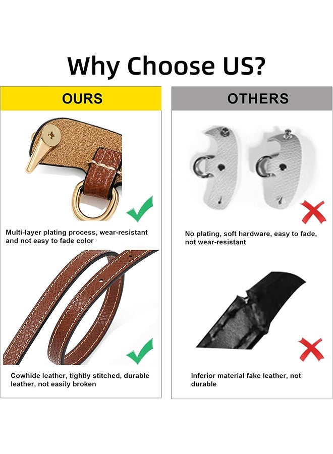 أحزمة جلدية قابلة للتعديل للحقائب، حزام كتف بديل للحقائب الصغيرة، حزام كتف بديل مقاوم للثقب، أسود - Image 2