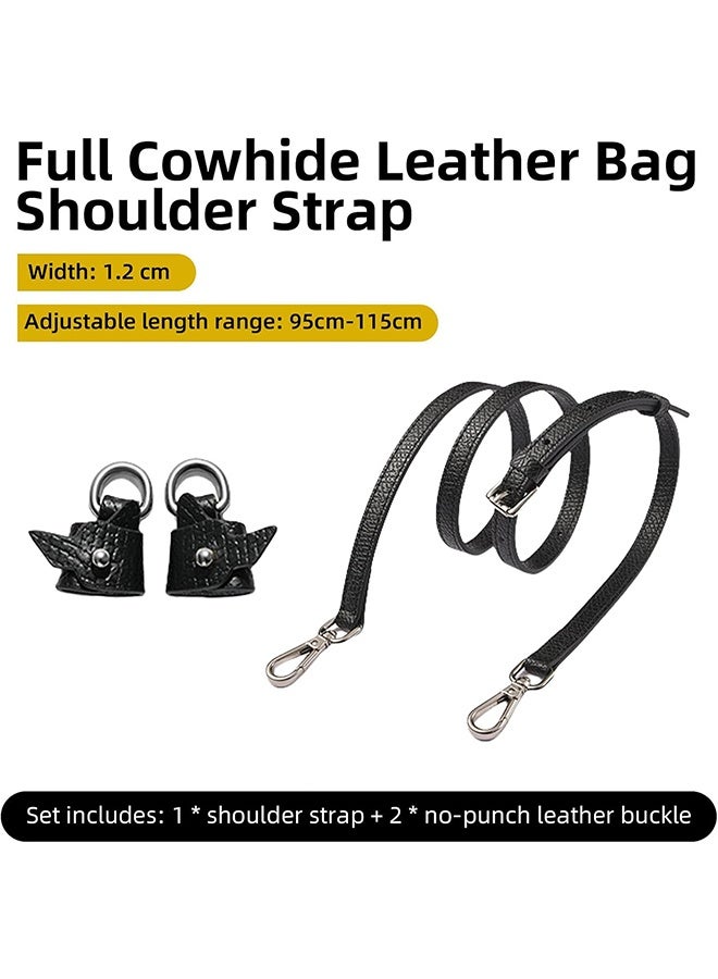 أحزمة جلدية قابلة للتعديل للحقائب، حزام كتف بديل للحقائب الصغيرة، حزام كتف بديل مقاوم للثقب، أسود - Image 3