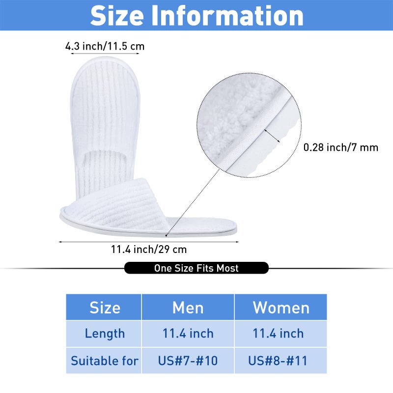 Elcoho 12 Pairs Closed Toe Spa Slippers Reusable Slippers Coral Fleece Washable Disposable Home Slippers for Women Men Guests Hotels House Slippers Housewarming Indoors Bathroom Party Traveling, White - Image 2