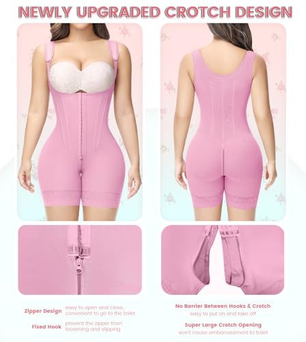 SHAPSHE Fajas Colombianas Moldeadoras De Cintura Y Abdomen Reductoras Faja Body Shaper Postparto Para Mujer Postpartum Stage 1/2/3 Bbl Compression Garment for Women Pink - Image 5