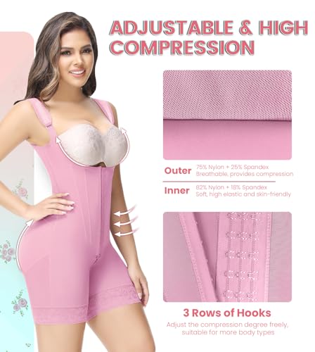 SHAPSHE Fajas Colombianas Moldeadoras De Cintura Y Abdomen Reductoras Faja Body Shaper Postparto Para Mujer Postpartum Stage 1/2/3 Bbl Compression Garment for Women Pink - Image 2
