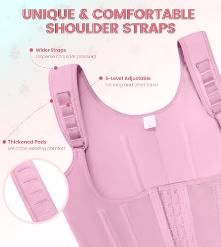 SHAPSHE Fajas Colombianas Moldeadoras De Cintura Y Abdomen Reductoras Faja Body Shaper Postparto Para Mujer Postpartum Stage 1/2/3 Bbl Compression Garment for Women Pink - Image 4