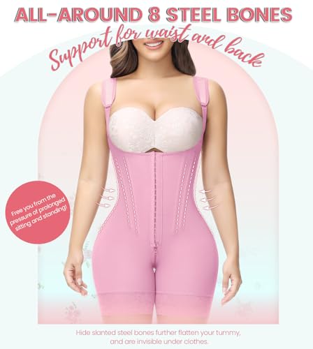 SHAPSHE Fajas Colombianas Moldeadoras De Cintura Y Abdomen Reductoras Faja Body Shaper Postparto Para Mujer Postpartum Stage 1/2/3 Bbl Compression Garment for Women Pink - Image 3