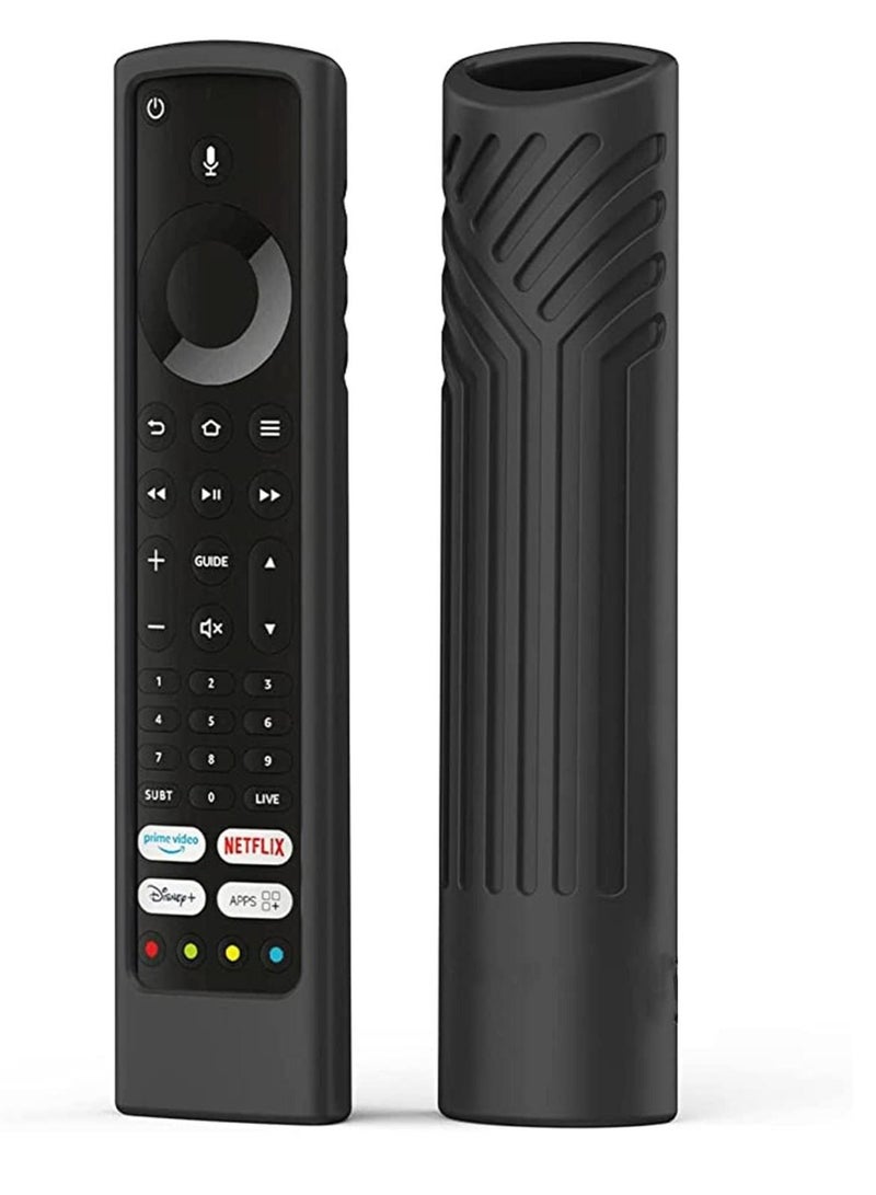 كابتن تيك Universal Black Silicone Remote Case, Shockproof and Skin-Friendly Cover for Xiaomi, Bush, Toshiba, JVC Fire TV Voice Remote Control. Keep Your Remote Safe and Stylish - Image 1