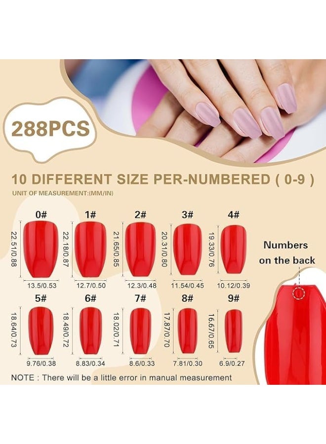 Glossy Press On Nails, 12 Colors Coffin Fake Nails Full Cover Short Nail Oval Shape False Nails Artificial Fingernails for Women Girls(Glossy) - Image 5