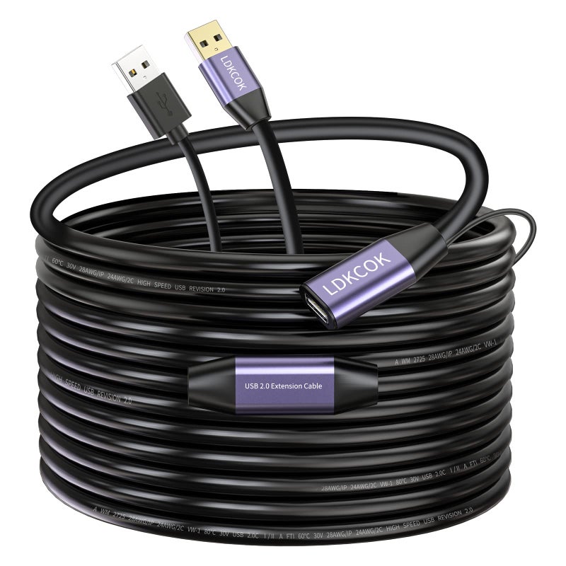 كابل تمديد نشط USB 20 نوع A ذكر إلى أنثى 50 قدم بسرعة عالية 480 ميجابت في الثانية