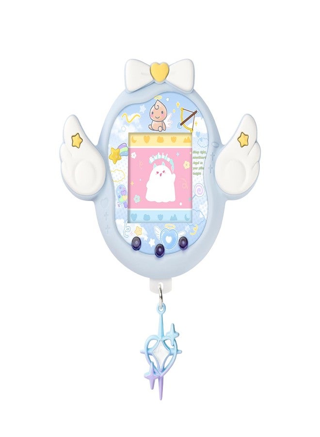 BUBBLELOGUS Angel Wing Protective Case for Tamagotchi Uni, Soft TPU Silicone Cover with Faceplate & Star Dust Plug, Anti-Scratch & Waterproof (Blue) - Image 1