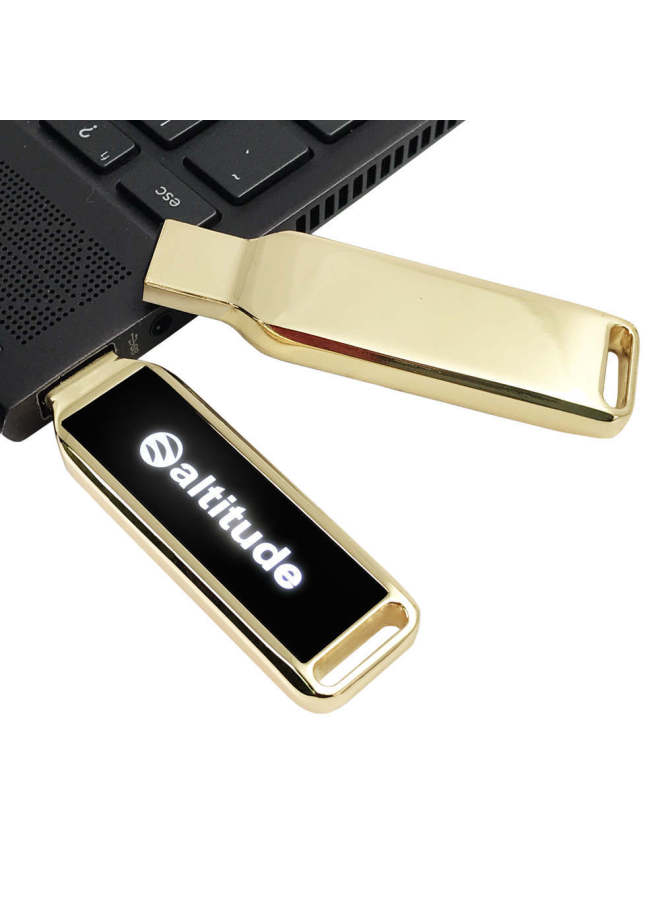 Metal Luminous USB Flash Disk Large Capacity 2.0 3.0 High-speed Business Gift USB Flash Disk 128G Luminous Car USB Flash Disk Wholesale-Color:U Disk + Gift Box Packaging-Capacity:USB2.0 64MB - Image 2