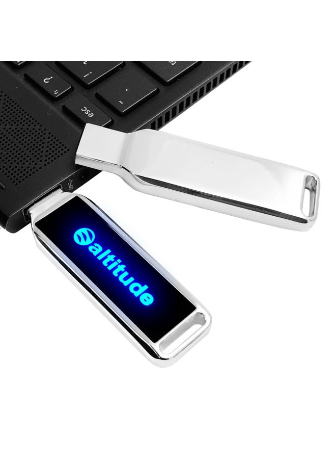 Metal Luminous USB Flash Disk Large Capacity 2.0 3.0 High-speed Business Gift USB Flash Disk 128G Luminous Car USB Flash Disk Wholesale-Color:U Disk + Gift Box Packaging-Capacity:USB2.0 64MB - Image 3