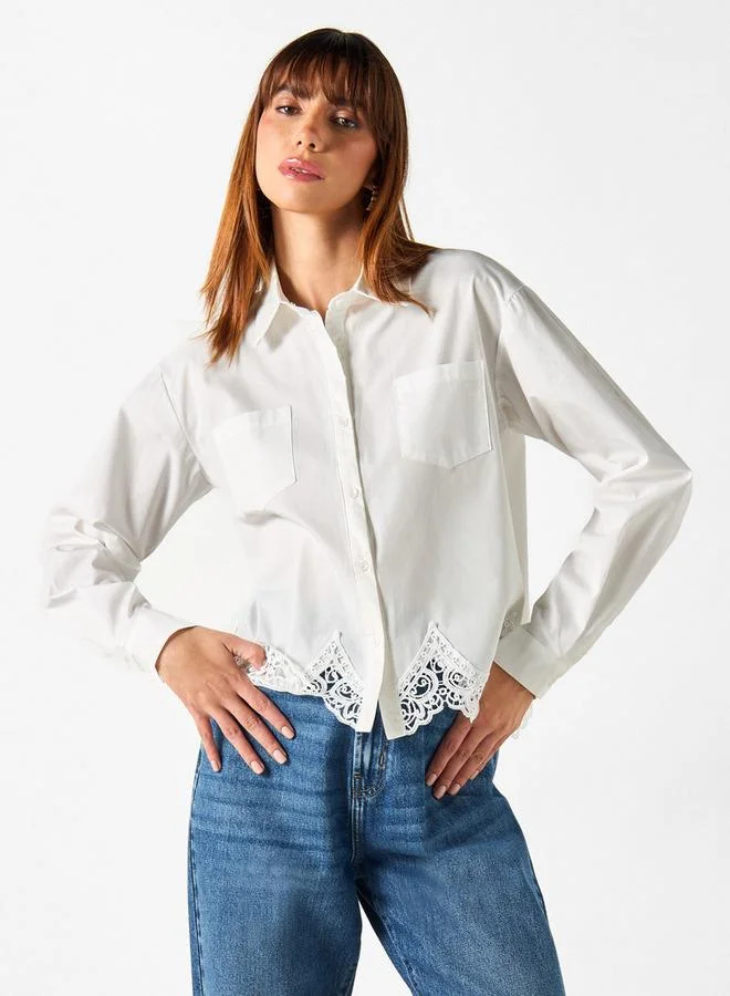 2Xtremz 2Xtremz Shirt with Long Sleeves and Lace Detail