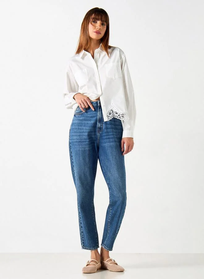 2Xtremz 2Xtremz Shirt with Long Sleeves and Lace Detail