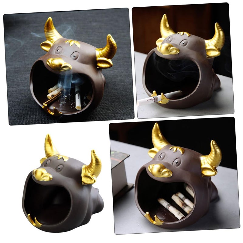 Cartoon Cow Ashtray Unique Butt Container Decorative Home Desktop Display Gift - Image 4
