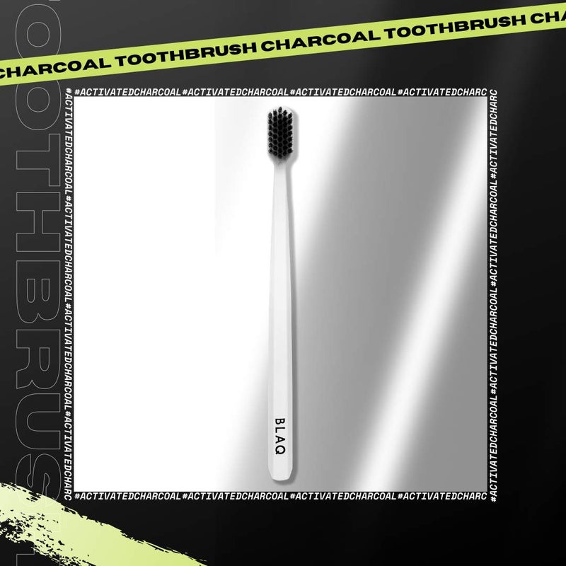 BLAQ Charcoal Toothbrush with Charcoal Infused Bristles, Pack of 6, Designed to Help Prevent Tartar Build Up - Image 2