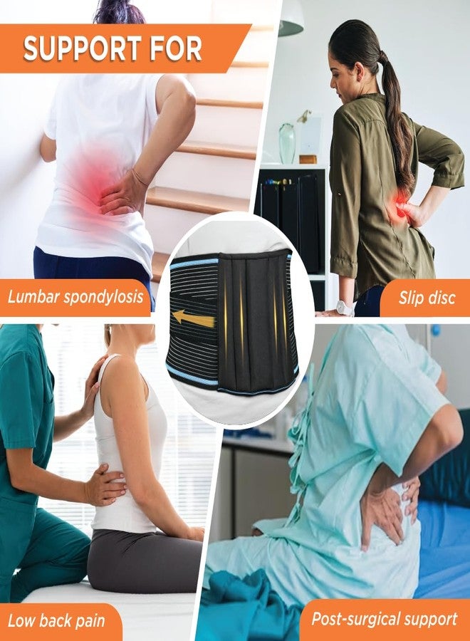 فيسكو حزام فيسكو لومبوسيت (دعم خفيف)، دعم للظهر بتصميم مزدوج الأشرطة، يدعم ويخفف آلام العمود الفقري القطني، حل لآلام الظهر والبطن - كبير (أسود) - Image 5