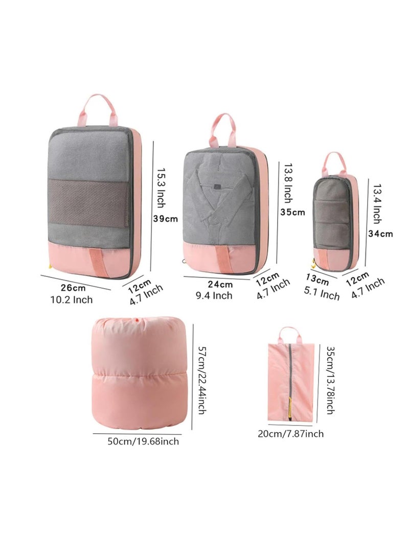 Excefore Ultra Space Saving Self-Compression Organizer, Space Saver Bags, Self-Compression Design Clothing Storage Bags, Heavy Duty Moving Bags, Compressed Storage Bags for Clothing, Blankets, Pink  - Image 4