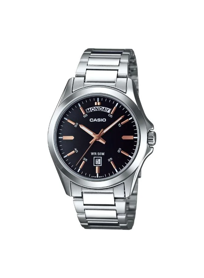 Casio Men's Stainless Steel Analog Watch MTP-1370D-1A2VDF - 39.8 mm