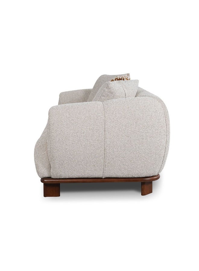 DANUBE HOME Wade 2 Seater Fabric Sofa, Two-Seat Couch For Living Room, Stylish Compact Design With Soft Fabric Finish And Modern Detailing – Beige/Brown - Image 3