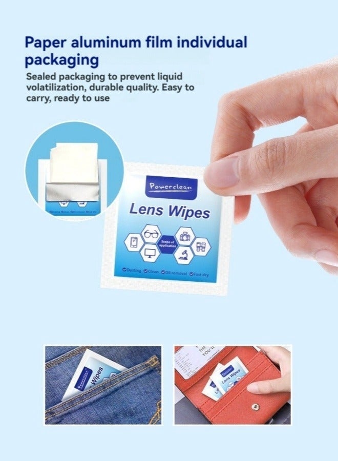 POWER CLEAN Lens Cleaning Wipes for Glasses & Screens (100 Count) – Individually Wrapped, Streak-Free, Anti-Fog, Anti-Static, Alcohol-Free – Safe for Eyeglasses, Phone, Laptop, Camera Lens & Sunglasses - Image 3