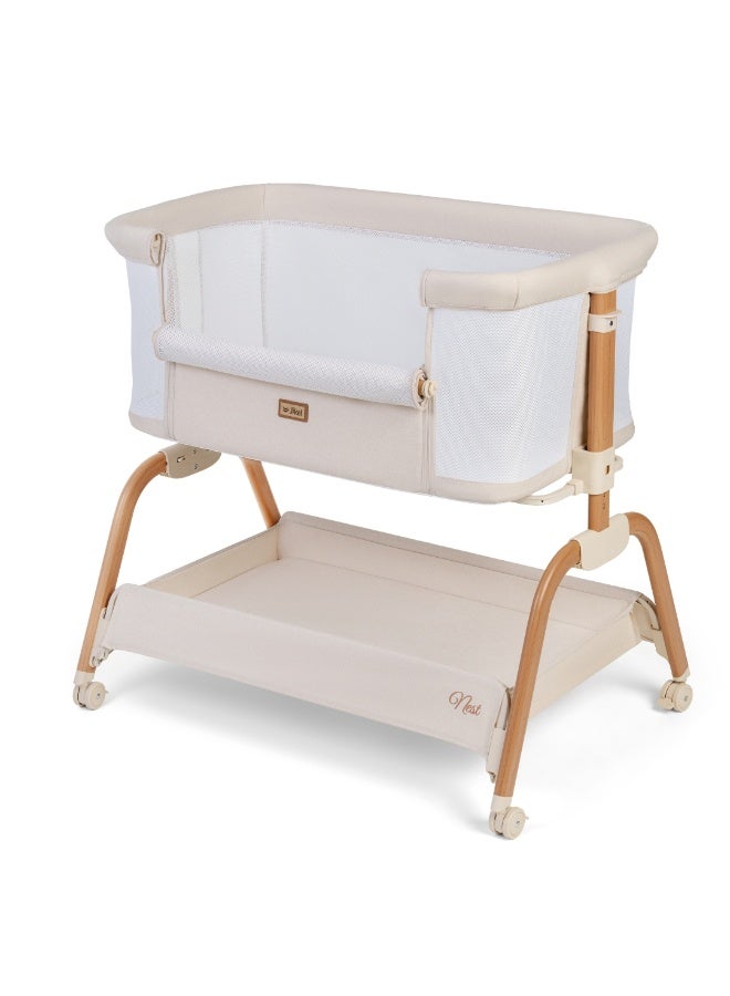 Jikel - Nest Co-Sleeper Bedside Crib - Soft Beige - Image 2