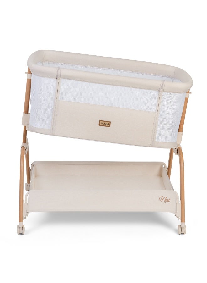 Jikel - Nest Co-Sleeper Bedside Crib - Soft Beige - Image 5