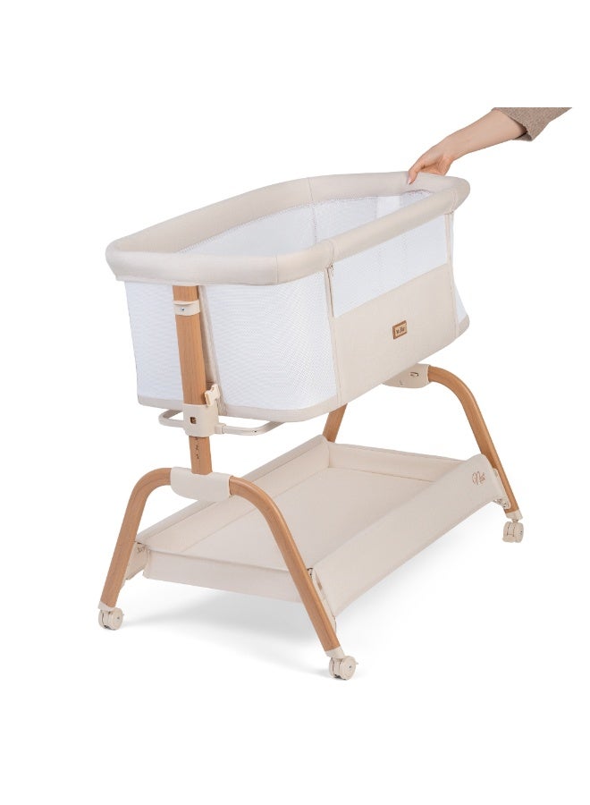 Jikel - Nest Co-Sleeper Bedside Crib - Soft Beige - Image 4