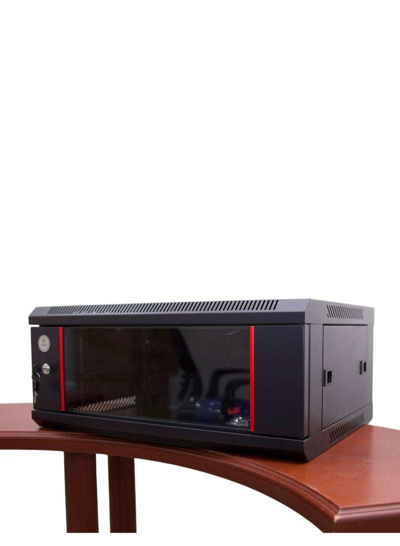 هاي-تيك خزانة التثبيت على الحائط HI-TECH - حامل خادم مع مروحة تبريد ولوحة طاقة، إطار معدني قوي، مثالي لمعدات الشبكات . - Image 5