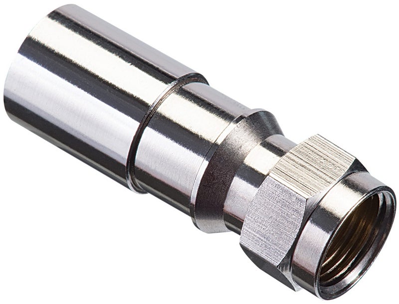 IDEAL Electrical 92-656 RTQ XR RG-6 F Compression Connectors, Male F Connectors for Cable and Satellite Applications, 100 Connectors, Jar - Image 1