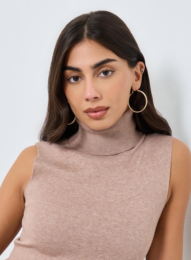 ستايلي فستان ميدي محبوك بلا أكمام - Image 4