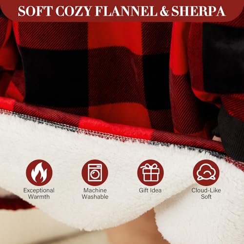 LetsFunny Blanket Hoodie,Oversized Wearable Sherpa Fleece Blanket Sweatshirt,Super Soft Warm Cozy with Giant Pocket,Gifts for Women Men Adults Teenagers Kids, One Size Fits All - Image 5