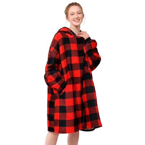 LetsFunny Blanket Hoodie,Oversized Wearable Sherpa Fleece Blanket Sweatshirt,Super Soft Warm Cozy with Giant Pocket,Gifts for Women Men Adults Teenagers Kids, One Size Fits All - Image 1