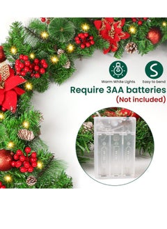 Beauenty 2.7m/9f Decorations Artificial Indoor, Artificial Garland Decoration, Outdoor Garland, for Stairs, Fireplace, Door  - Image 2