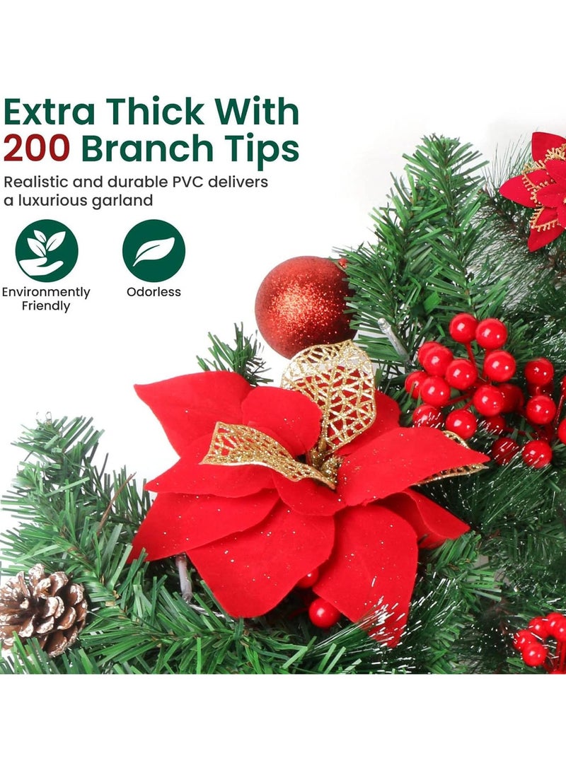 Beauenty 2.7m/9f Decorations Artificial Indoor, Artificial Garland Decoration, Outdoor Garland, for Stairs, Fireplace, Door  - Image 4