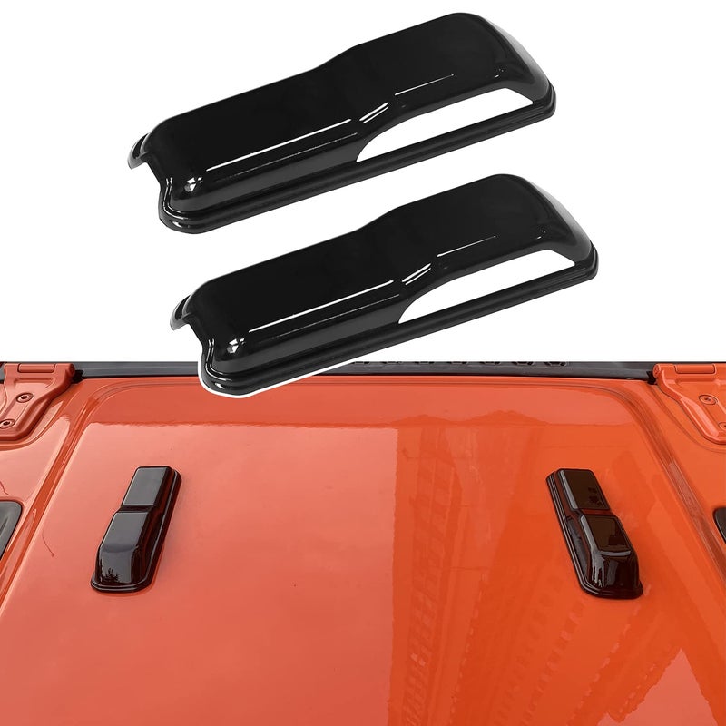 PEATOVIE Engine Hood Hinge Cover External Decoration Accessories Compatible with 2018-2021 Jeep Wrangler JLU JL Sport Sahara Freedom Rubicon Unlimited, 2020 2021 Gladiator JT 2-Door and 4-Door - Black - Image 1