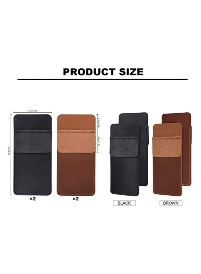Generic Pocket Protector Pen Holder, 4 Pcs Multi-Purpose Leather Pen Pouch Holder Organizer, Pens Pocket Protector for Office School Hospital Men Women Nurse Shirt Lab Coats Pant Pencil Pointers Ruler Tools - Image 5