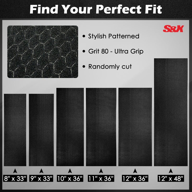 SX S&X 2-Pack Skateboard Grip Tape 10â€ x 36â€ - Hexagonal Pattern for Superior Traction - Image 5