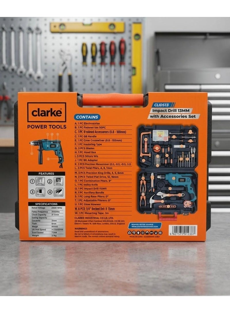 كلارك Impact Drill 13MM With Accessories Set - Image 2